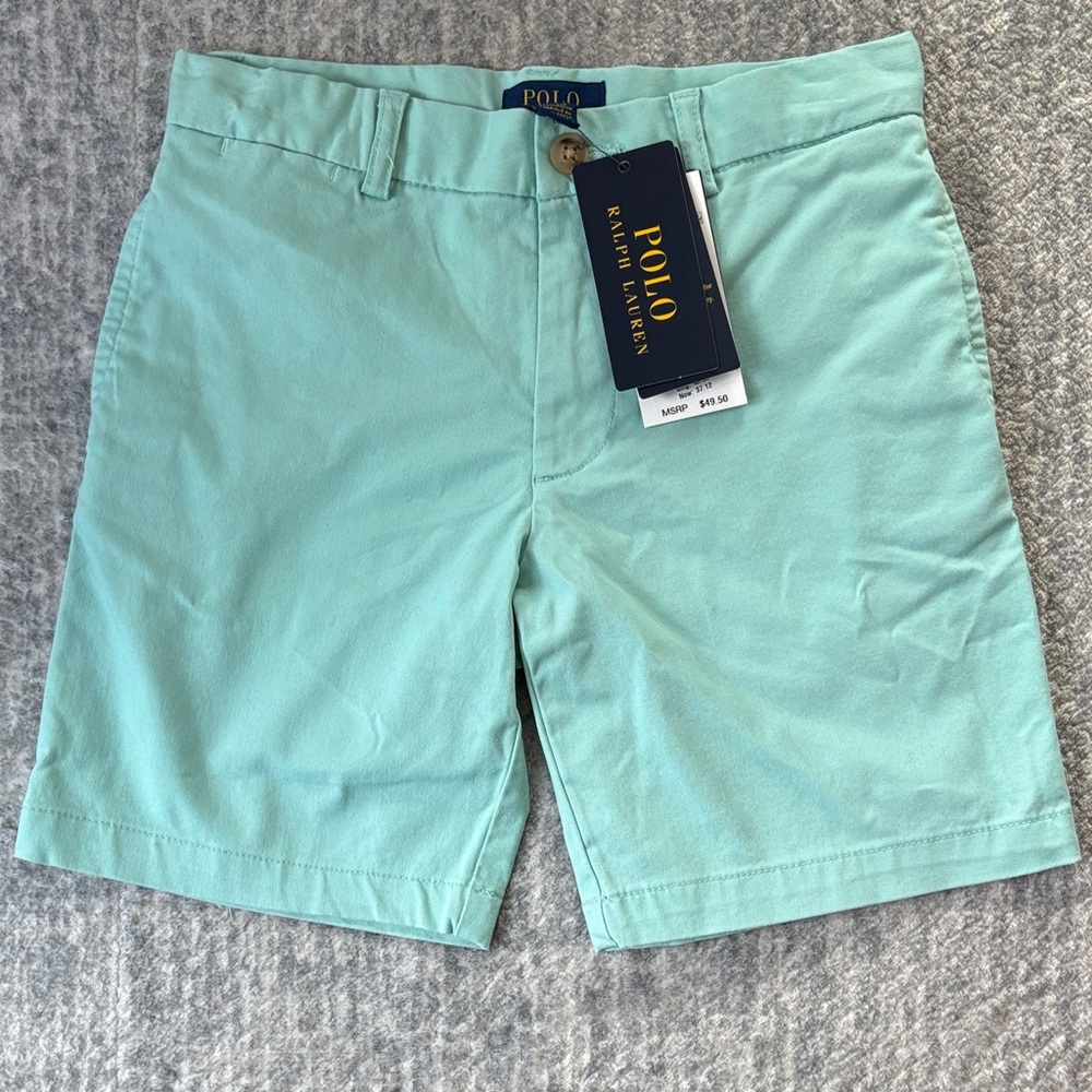Polo by Ralph Lauren Men's Mint Green Flat Front Shorts